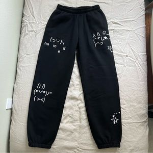 brand new named collective malfunction black sweatpants in size small